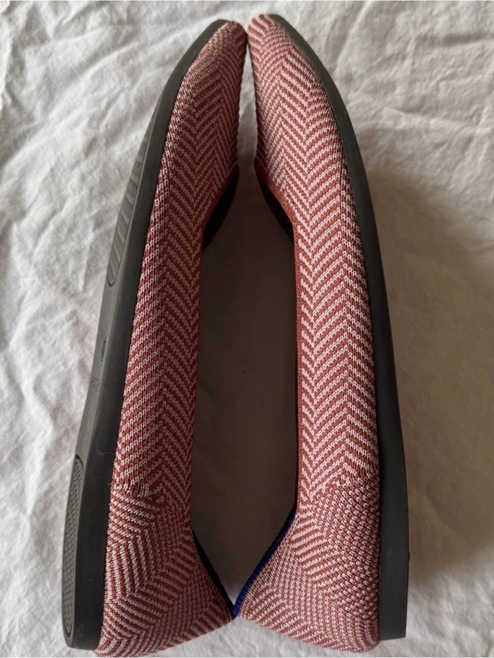 Rothy's The Point Flats Amber Metallic Herringbone Womens Size 8 - Picture 5 of 14